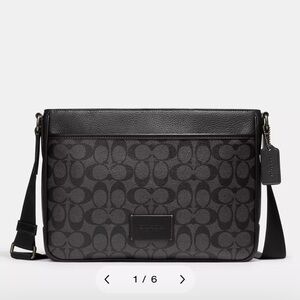 NEW Coach District Signature Print Leather & Canvas Crossbody Bag Mens Bag